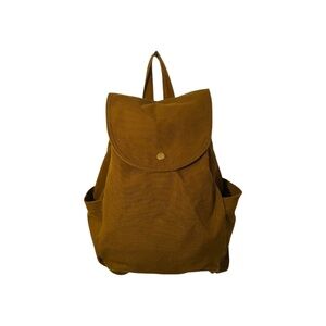 BAGGU Drawstring Backpack Kelp Brown Canvas Backpack Adjustable Straps